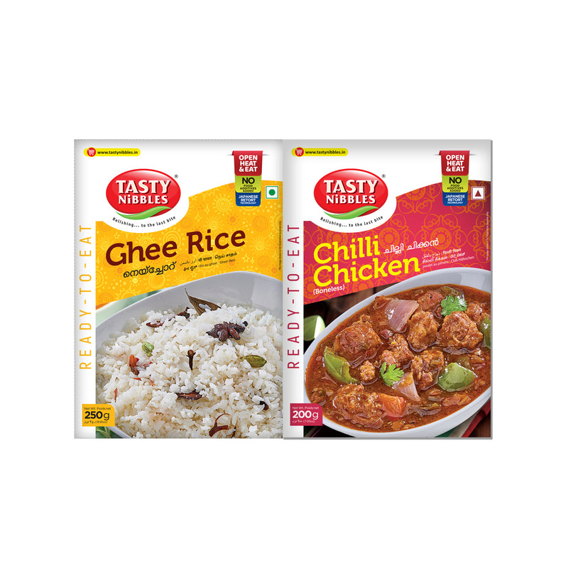 GHEE RICE AND CHICKEN CURRY COMBO PACK