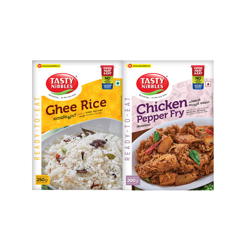 GHEE RICE AND CHICKEN CURRY COMBO PACK