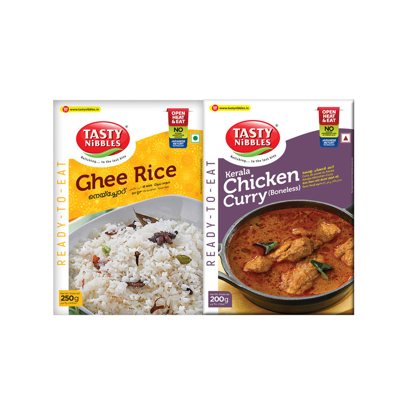 GHEE RICE AND CHICKEN CURRY COMBO PACK