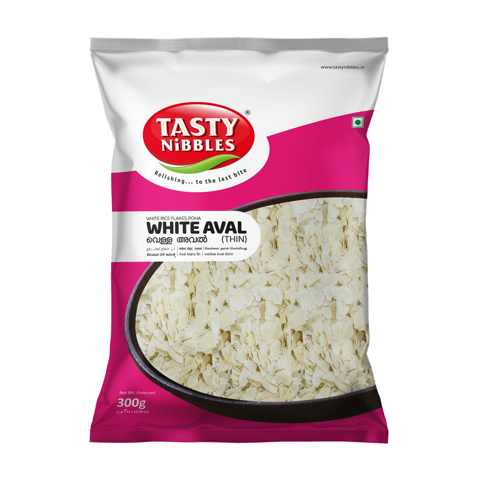 White Rice Flakes White Aval (Thin) | White Rice Flakes / Poha 300g – Tasty Nibbles