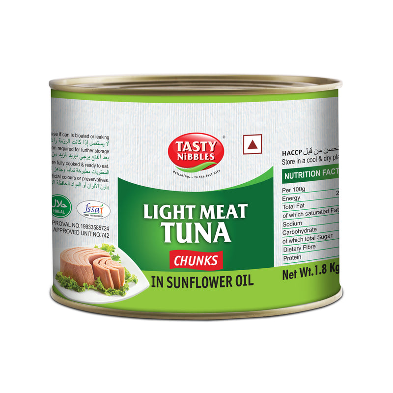 Light Meat Tuna Chunks In Sunflower Oil 1800g