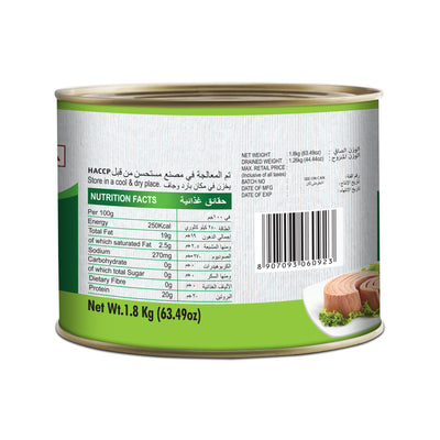 Light Meat Tuna Chunks In Sunflower Oil 1800g