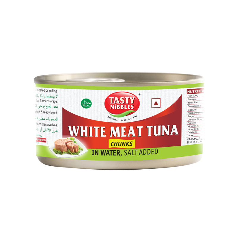 White Meat Tuna Chunks in Water, Salt Added 185g